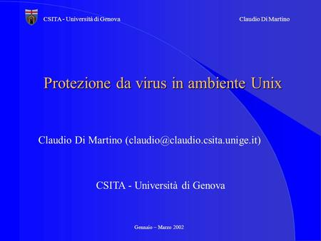 Protezione da virus in ambiente Unix