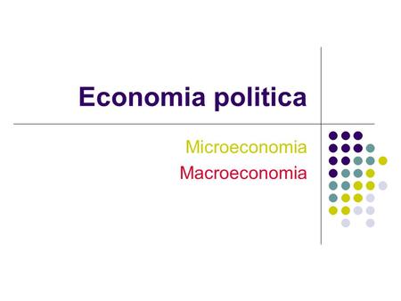 Microeconomia Macroeconomia