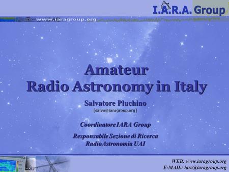 Amateur Radio Astronomy in Italy