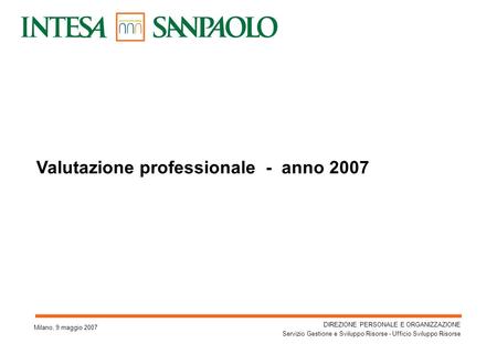 Valutazione professionale - anno 2007