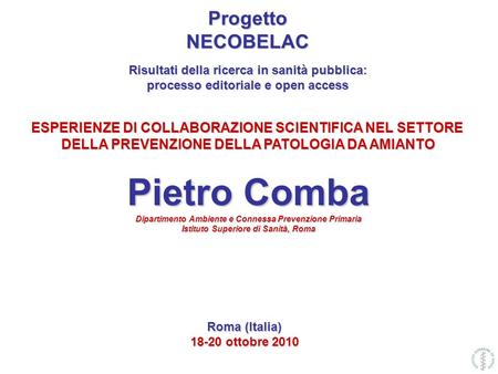 Pietro Comba Progetto NECOBELAC