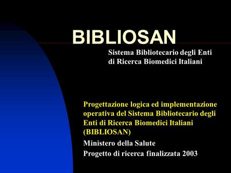 Sistema Bibliotecario degli Enti di Ricerca Biomedici Italiani