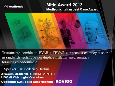 Mitic Award 2013 Medtronic Italian best Case Award