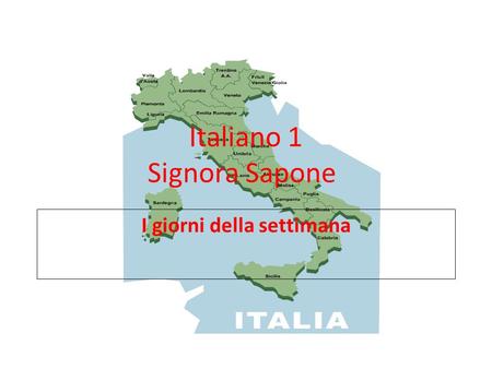 Italiano 1 Signora Sapone