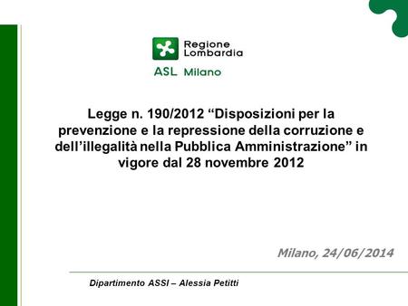 Dipartimento ASSI – Alessia Petitti
