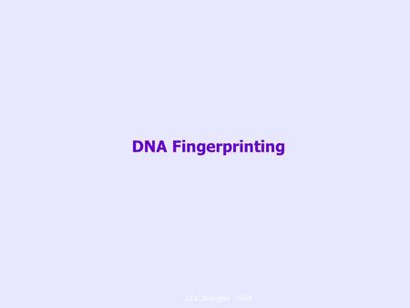 DNA Fingerprinting LLC Bologna - 2009.