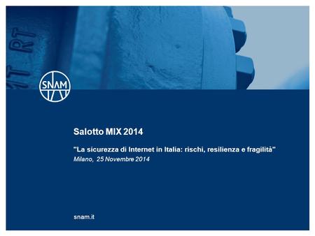 Salotto MIX 2014 La sicurezza di Internet in Italia: rischi, resilienza e fragilità Milano, 25 Novembre 2014.