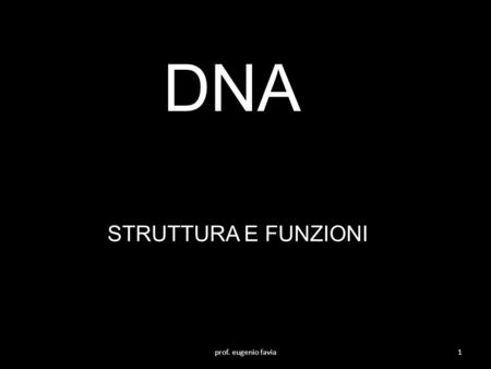 DNA STRUTTURA E FUNZIONI