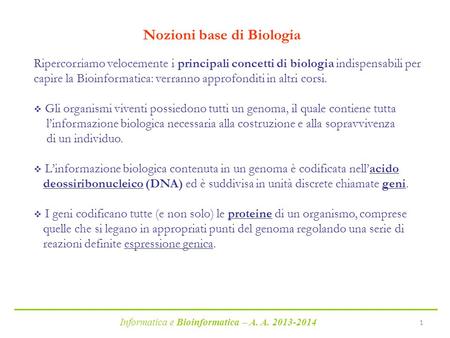 Nozioni base di Biologia