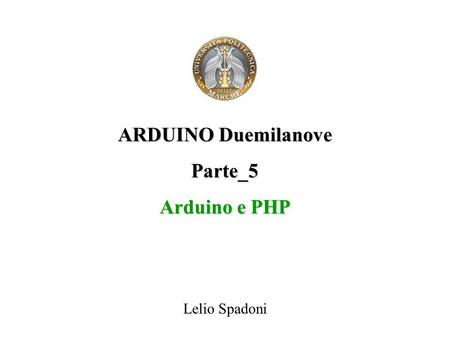 ARDUINO Duemilanove Parte_5 Arduino e PHP