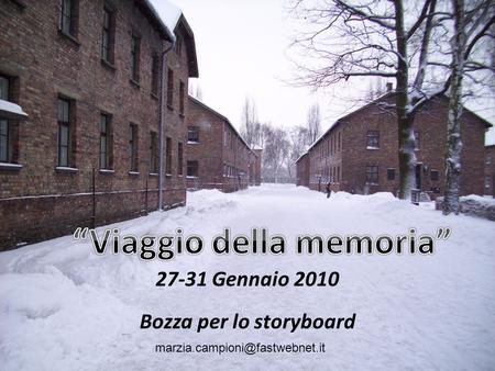 27-31 Gennaio 2010 Bozza per lo storyboard