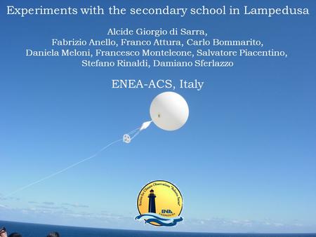 Experiments with the secondary school in Lampedusa
