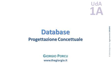 Database Progettazione Concettuale