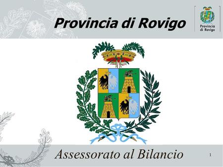 1 Provincia di Rovigo Assessorato al Bilancio. 2 Presentazione a cura dell’Assessore Giorgio Grassia Bilancio di Previsione 2013.