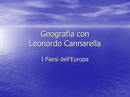 Geografia con Leonardo Cannarella