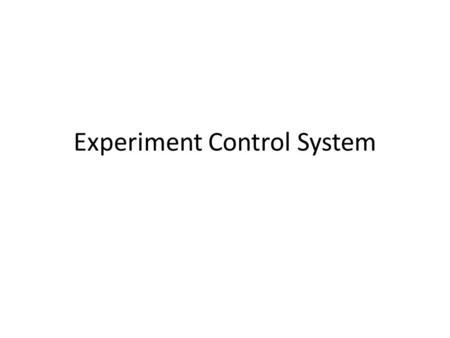 Experiment Control System. L’architettura L’interfaccia ECS verso il Front-End sarà implementata usando il link bidirezionale GBT La scheda GBT-SCA fornisce.