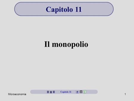 Capitolo 11 Il monopolio Capitolo 11 Microeconomia.