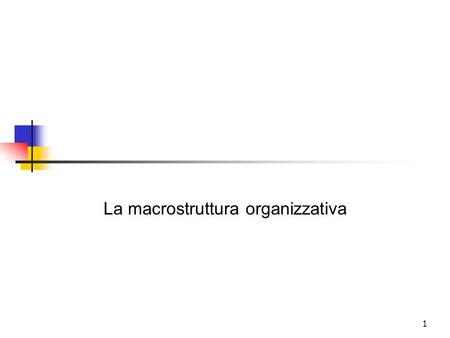 La macrostruttura organizzativa