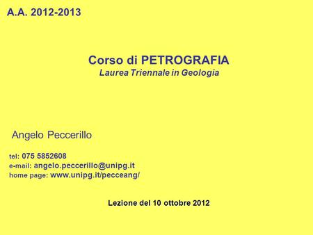 Laurea Triennale in Geologia