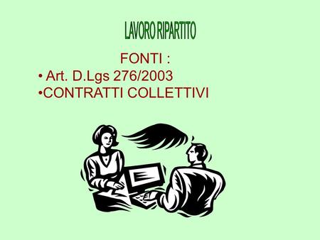 FONTI : Art. D.Lgs 276/2003 CONTRATTI COLLETTIVI.