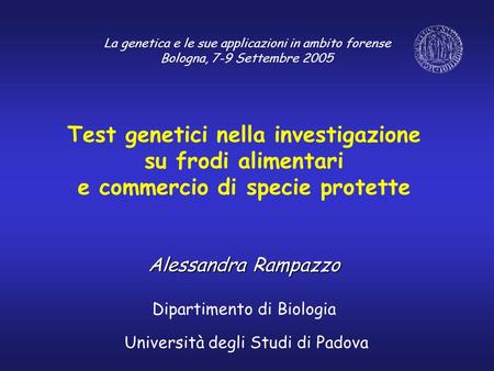 Test genetici nella investigazione e commercio di specie protette