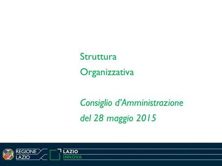 Struttura Organizzativa Consiglio d’Amministrazione del 28 maggio 2015.
