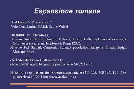 Espansione romana - Nel Lazio, V-IV secolo a.C.