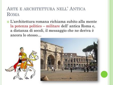 Arte e architettura nell’ Antica Roma