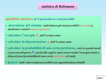 statistica di Boltzmann