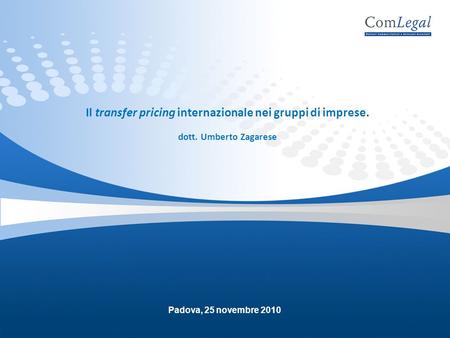 Il transfer pricing internazionale nei gruppi di imprese.