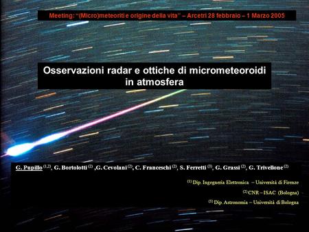 Osservazioni radar e ottiche di micrometeoroidi in atmosfera