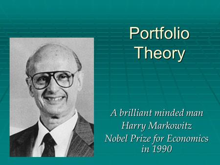 Nobel Prize for Economics in 1990