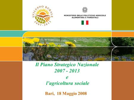 Il Piano Strategico Nazionale e l’agricoltura sociale