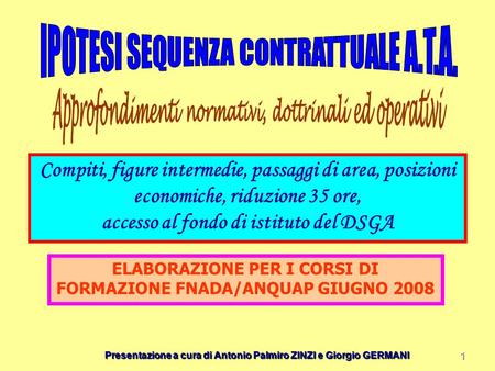 IPOTESI SEQUENZA CONTRATTUALE A.T.A.