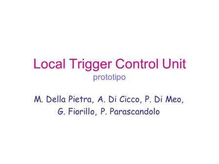 Local Trigger Control Unit prototipo