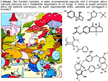 L’intruso. Nel fumetto riportato, è stato erroneamente assunto che il principio attivo naturale stricnina sia il metabolita secondario di un fungo. Il.