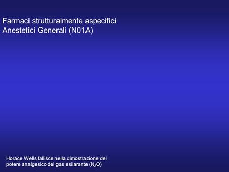 Farmaci strutturalmente aspecifici Anestetici Generali (N01A)