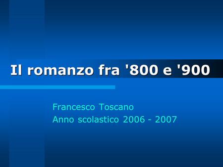 Francesco Toscano Anno scolastico