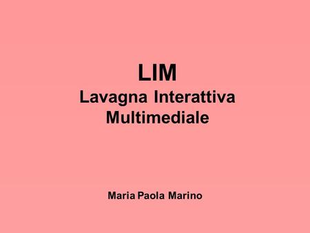 LIM Lavagna Interattiva Multimediale