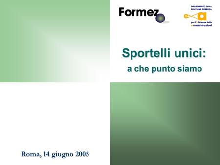 Sportelli unici: a che punto siamo Roma, 14 giugno 2005.