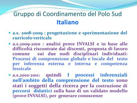 Gruppo di Coordinamento del Polo Sud Italiano
