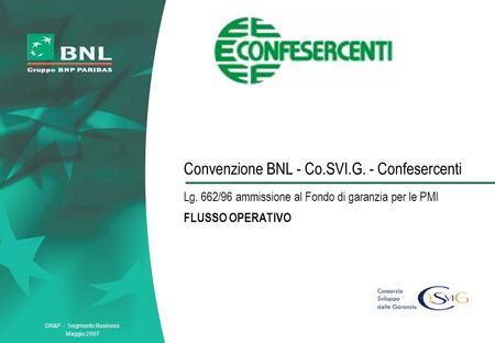 Convenzione BNL - Co. SVI. G. - Confesercenti Lg