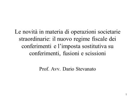 Prof. Avv. Dario Stevanato