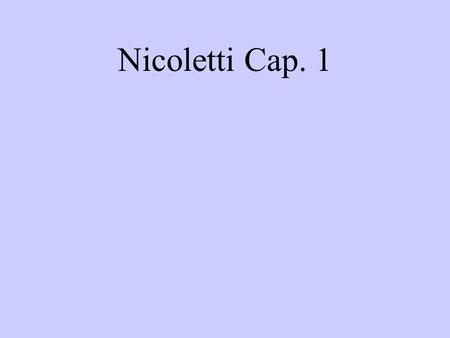 Nicoletti Cap. 1.