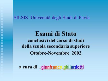 SILSIS- Università degli Studi di Pavia