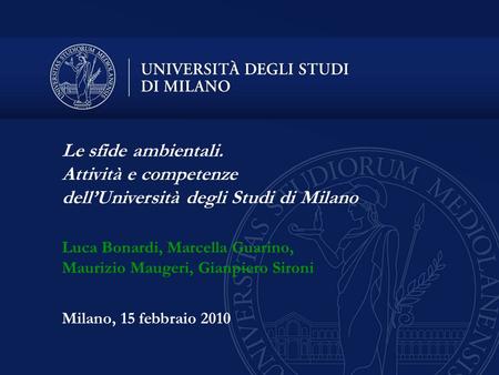 dell’Università degli Studi di Milano
