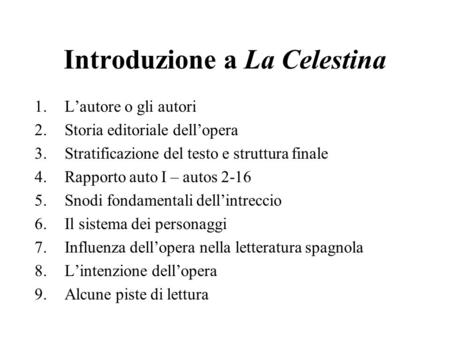 Introduzione a La Celestina