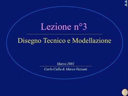 Lezione n°3 Disegno Tecnico e Modellazione Marzo 2001