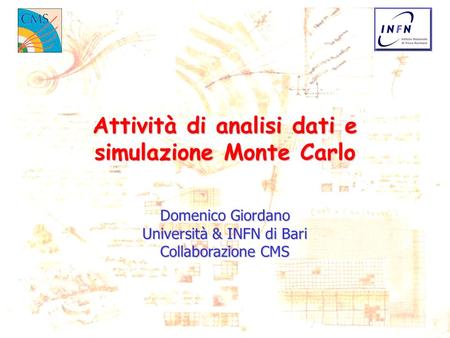 Attività di analisi dati e simulazione Monte Carlo