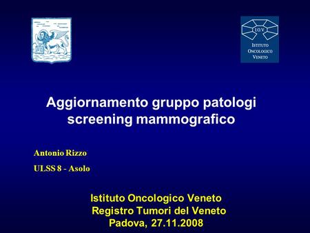 Aggiornamento gruppo patologi screening mammografico